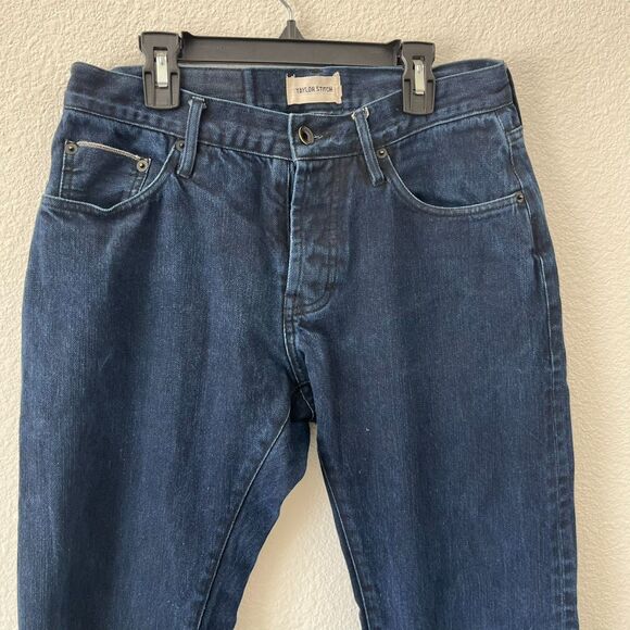 Taylor Stitch Democratic Jeans Men 30 Blue Denim Dark Wash Straight Leg Mid Rise - Picture 2 of 7